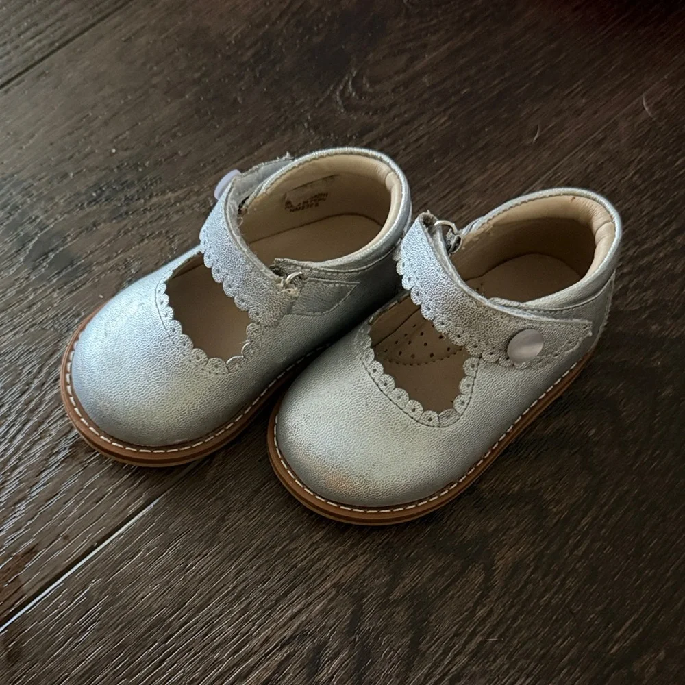 Elephantito Silver Mary Jane Baby & Walker Shoes